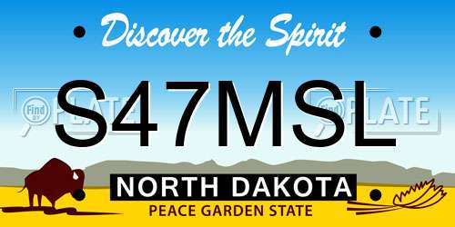 S47MSL North Dakota License Plate