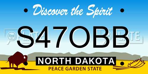 S47OBB North Dakota License Plate