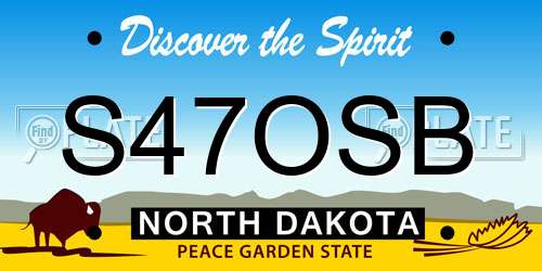 S47OSB North Dakota License Plate