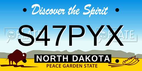 S47PYX North Dakota License Plate