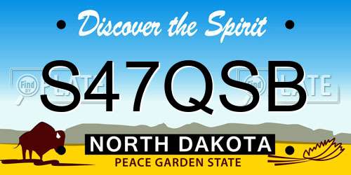 S47QSB North Dakota License Plate