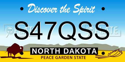 S47QSS North Dakota License Plate