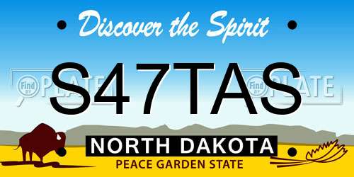 S47TAS North Dakota License Plate