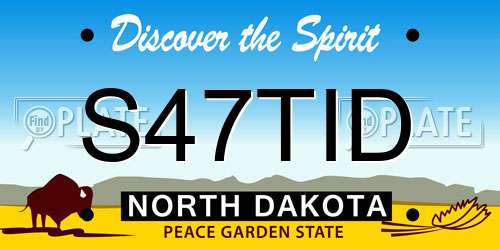 S47TID North Dakota License Plate