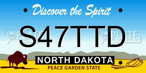 S47TTD North Dakota License Plate