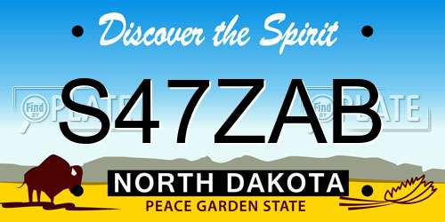 S47ZAB North Dakota License Plate