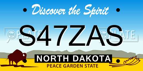 S47ZAS North Dakota License Plate