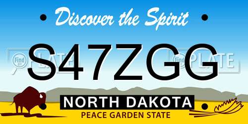 S47ZGG North Dakota License Plate