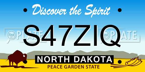 S47ZIQ North Dakota License Plate