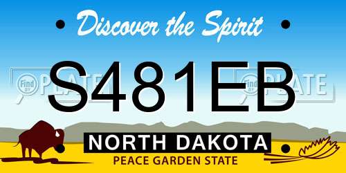 S481EB North Dakota License Plate