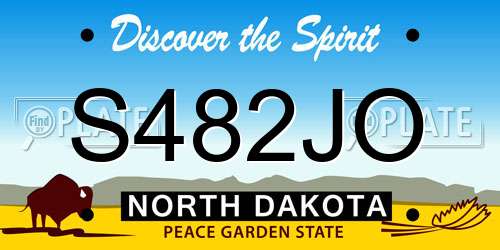 S482JO North Dakota License Plate