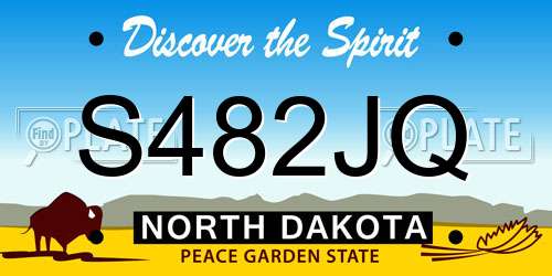 S482JQ North Dakota License Plate