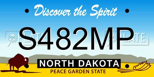 S482MP North Dakota License Plate