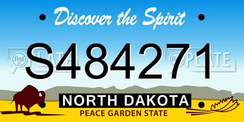 S484271 North Dakota License Plate