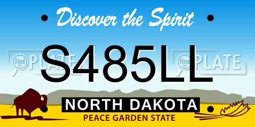S485LL North Dakota License Plate