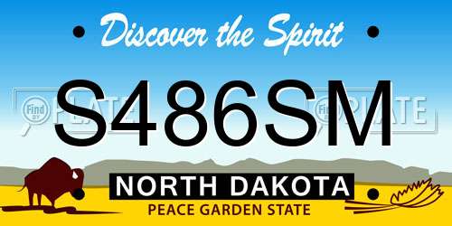 S486SM North Dakota License Plate
