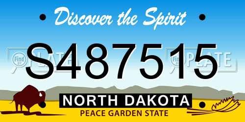 S487515 North Dakota License Plate