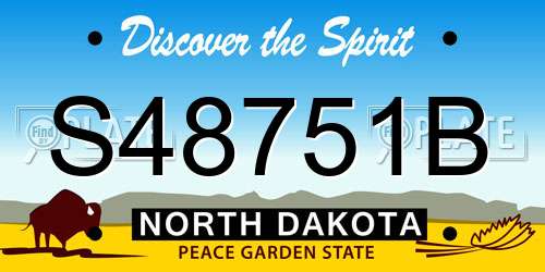 S48751B North Dakota License Plate