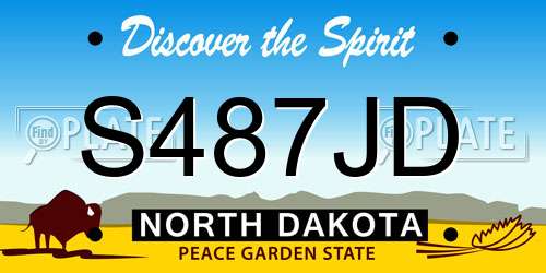S487JD North Dakota License Plate