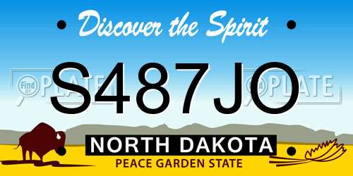 S487JO North Dakota License Plate
