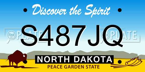 S487JQ North Dakota License Plate