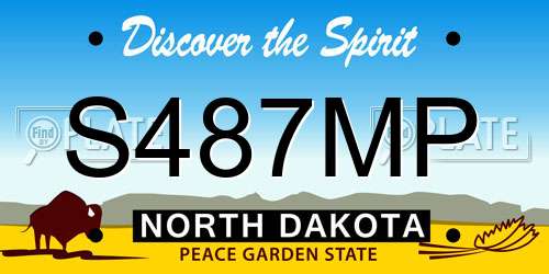 S487MP North Dakota License Plate