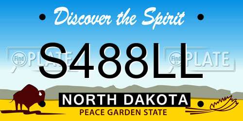 S488LL North Dakota License Plate