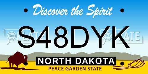 S48DYK North Dakota License Plate