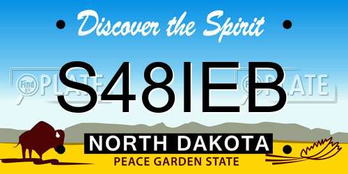 S48IEB North Dakota License Plate