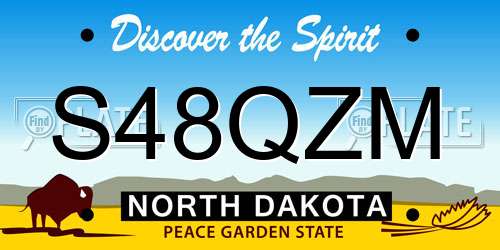 S48QZM North Dakota License Plate