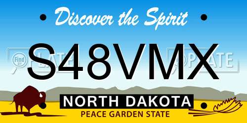 S48VMX North Dakota License Plate