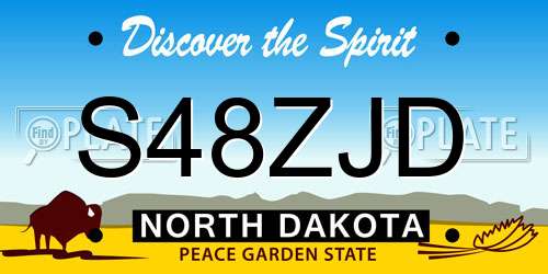 S48ZJD North Dakota License Plate