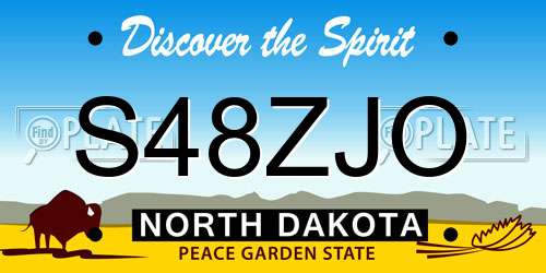 S48ZJO North Dakota License Plate