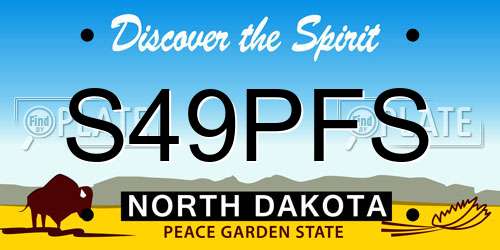 S49PFS North Dakota License Plate