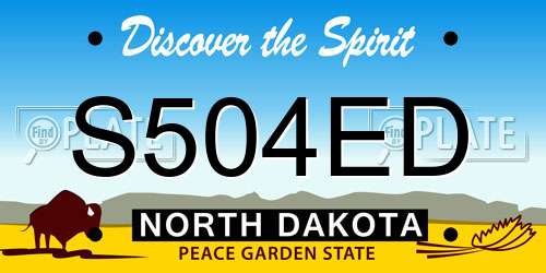 S504ED North Dakota License Plate