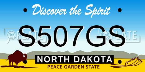 S507GS North Dakota License Plate