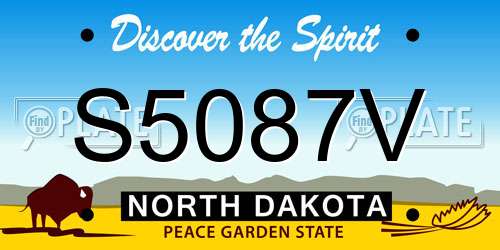S5087V North Dakota License Plate