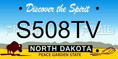 S508TV North Dakota License Plate