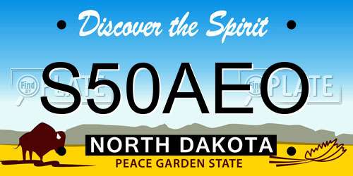 S50AEO North Dakota License Plate