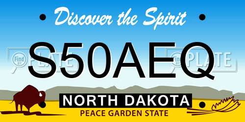 S50AEQ North Dakota License Plate