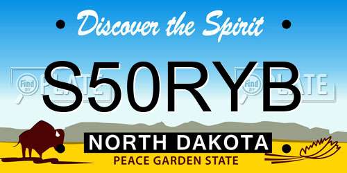 S50RYB North Dakota License Plate
