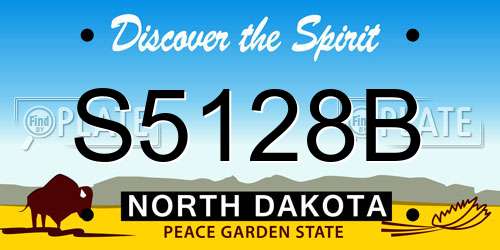 S5128B North Dakota License Plate