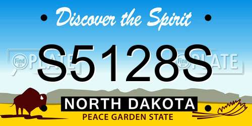 S5128S North Dakota License Plate
