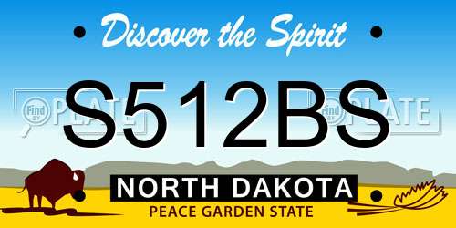 S512BS North Dakota License Plate