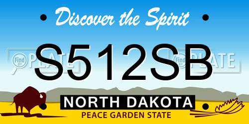 S512SB North Dakota License Plate