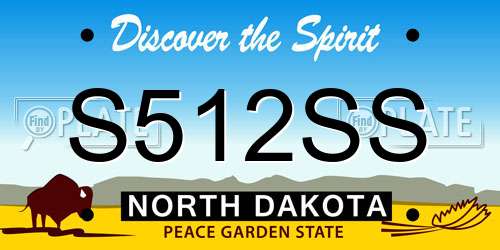 S512SS North Dakota License Plate