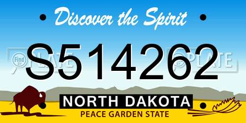 S514262 North Dakota License Plate