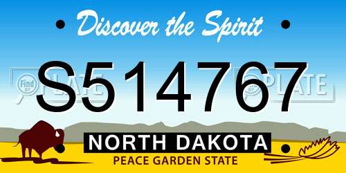 S514767 North Dakota License Plate