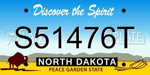 S51476T North Dakota License Plate