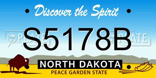 S5178B North Dakota License Plate